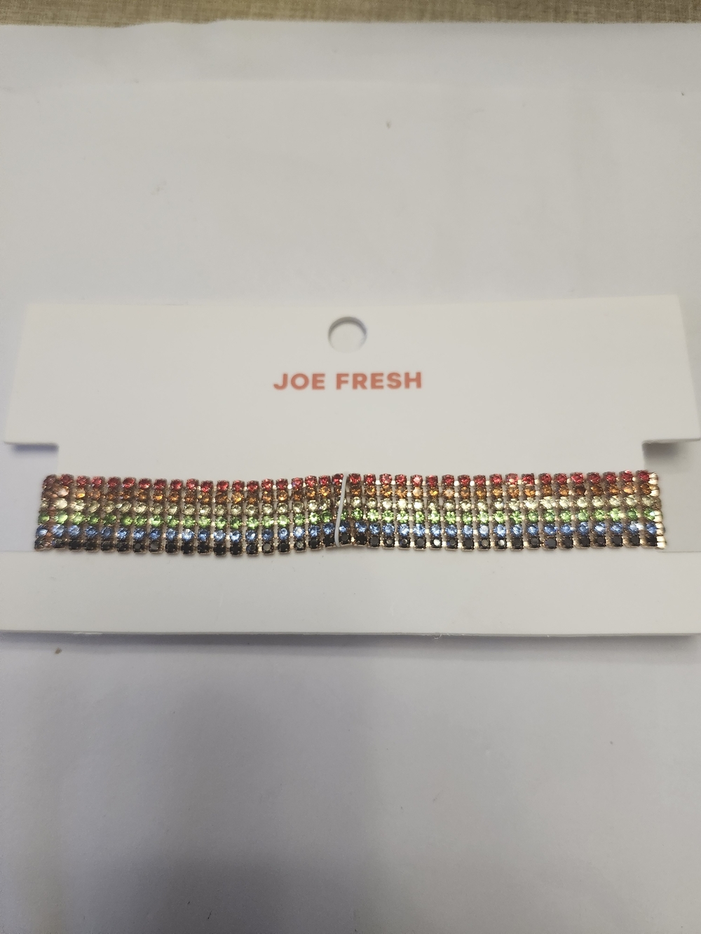 Joe Fresh Rainbow Crystal Necklace New